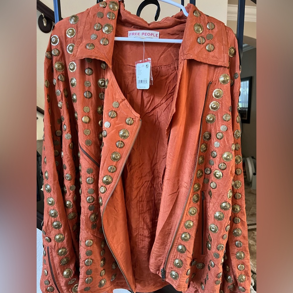 NWT FREE PEOPLE CHELSEA COIN MOTO JACKET $498 retail - Picture 3 of 8